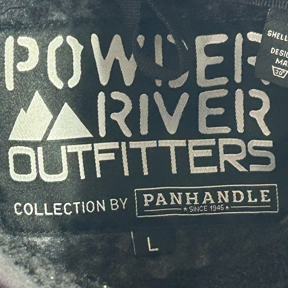 Powder River Outfitters Jacket Mens Large White Aztec Fleece 1/4 Zip Western